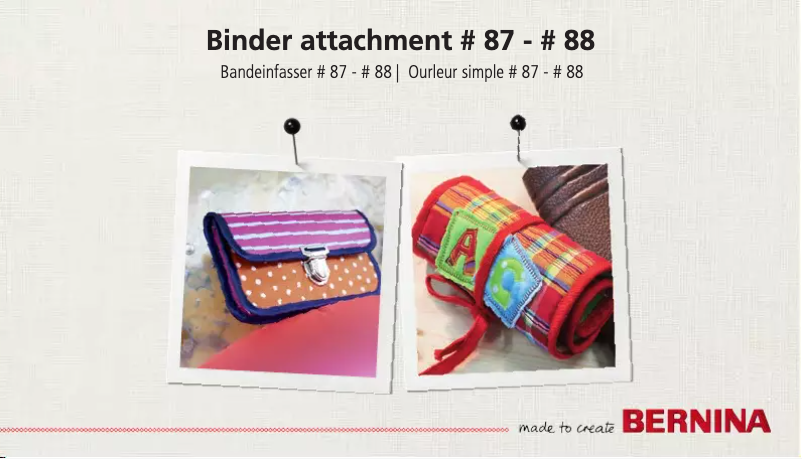 Page 1 de la notice Manuel utilisateur Bernina 87