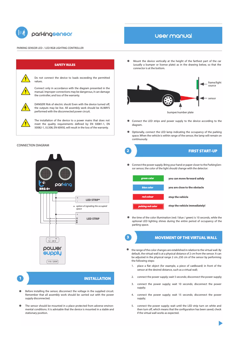 Page 1 de la notice Manuel utilisateur Blebox parkingsensor
