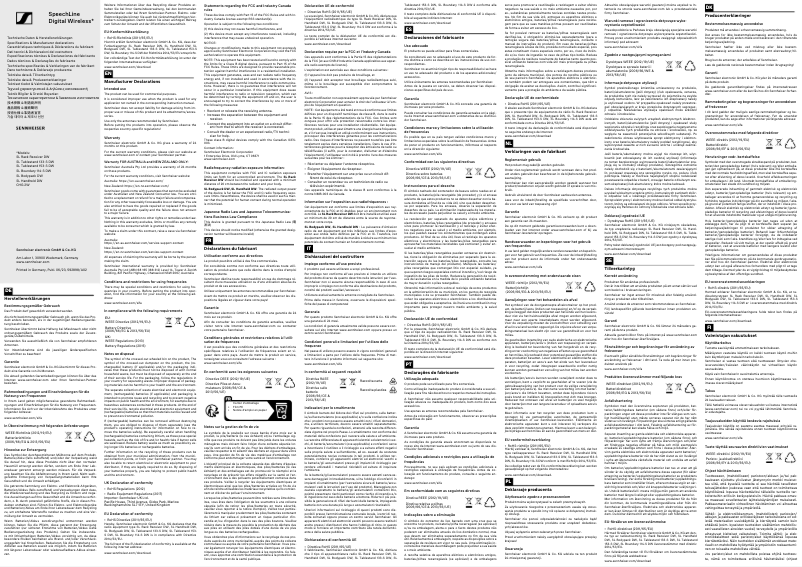 Page 1 de la notice Instructions de sécurité Sennheiser TeamConnect Wireless