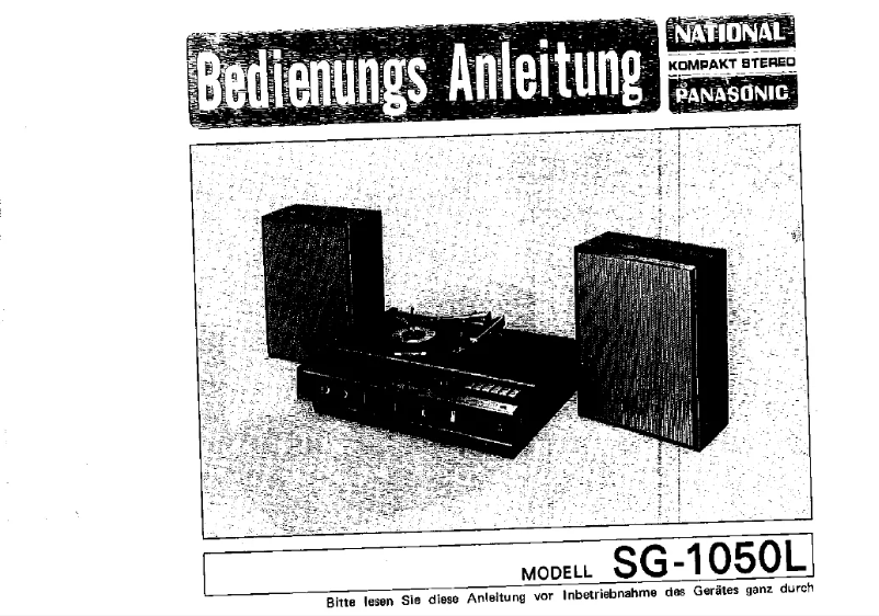 Page n°1 - Manuel utilisateur Panasonic SG-1050L