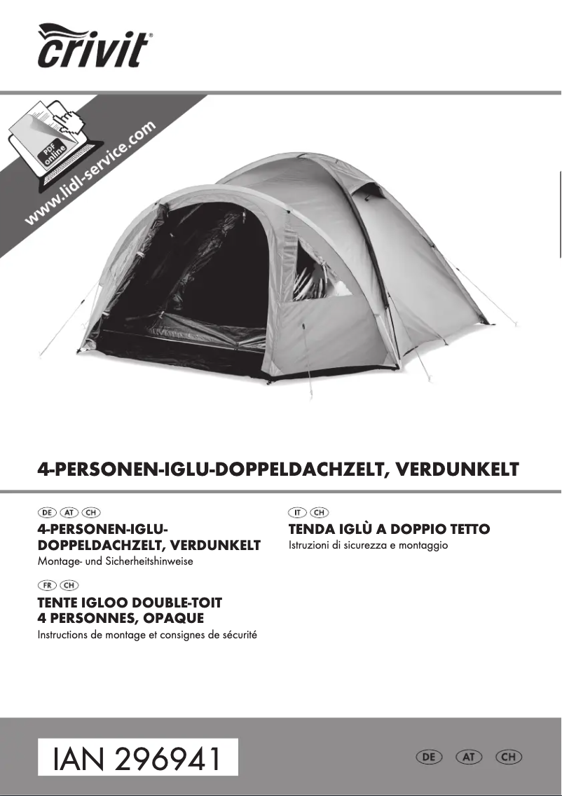 Page 1 de la notice Manuel utilisateur Crivit IAN 296941