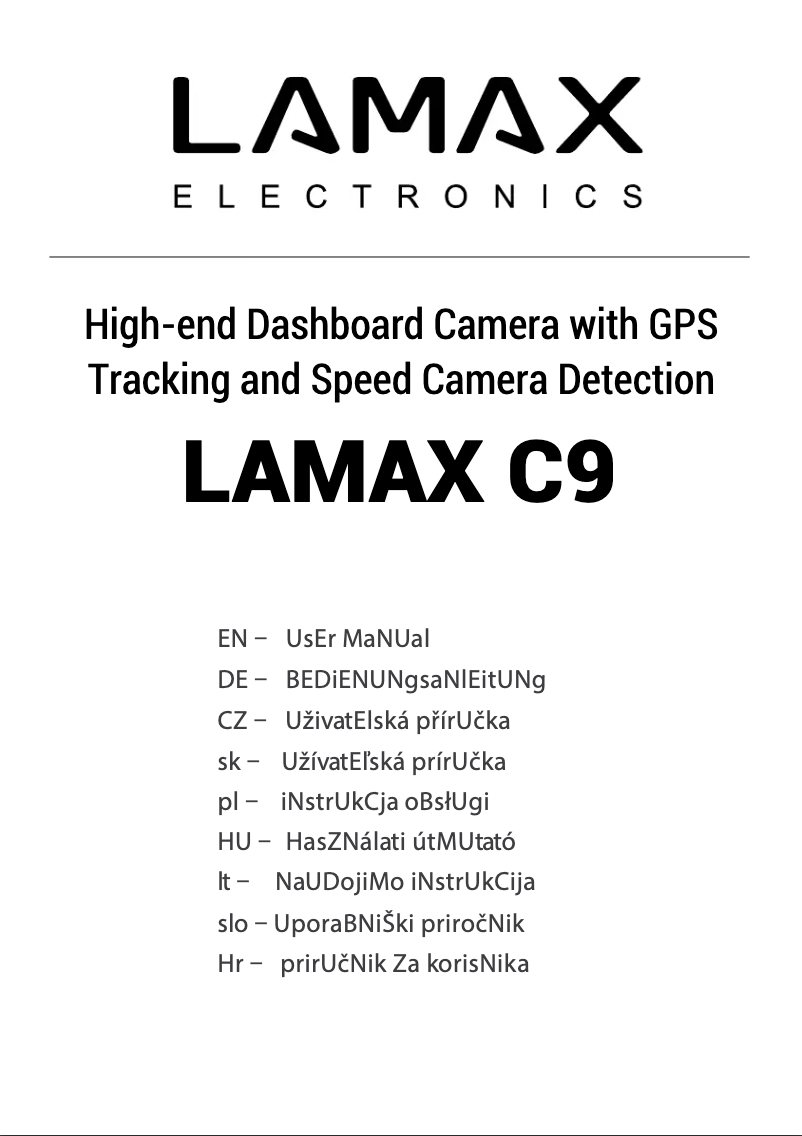 Page n°1 - Manuel utilisateur Lamax C9