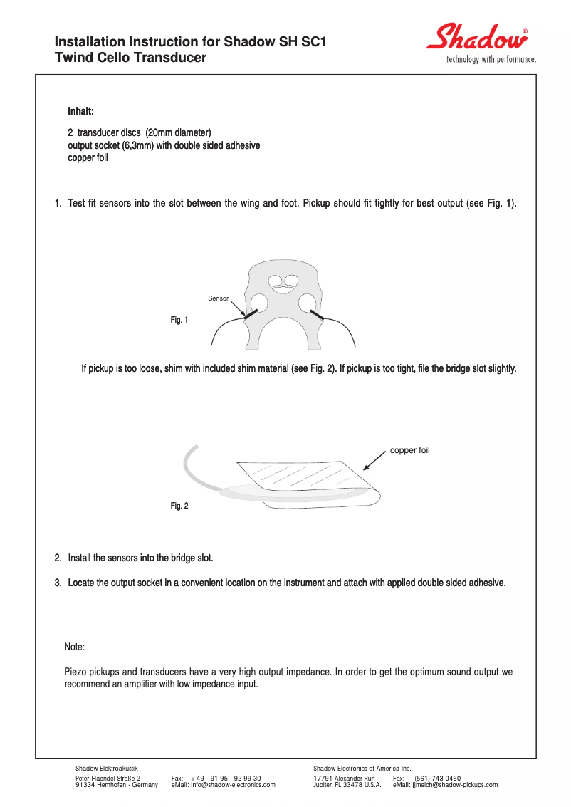 Página 1 del manual Manual de usuario Shadow SH-SC1