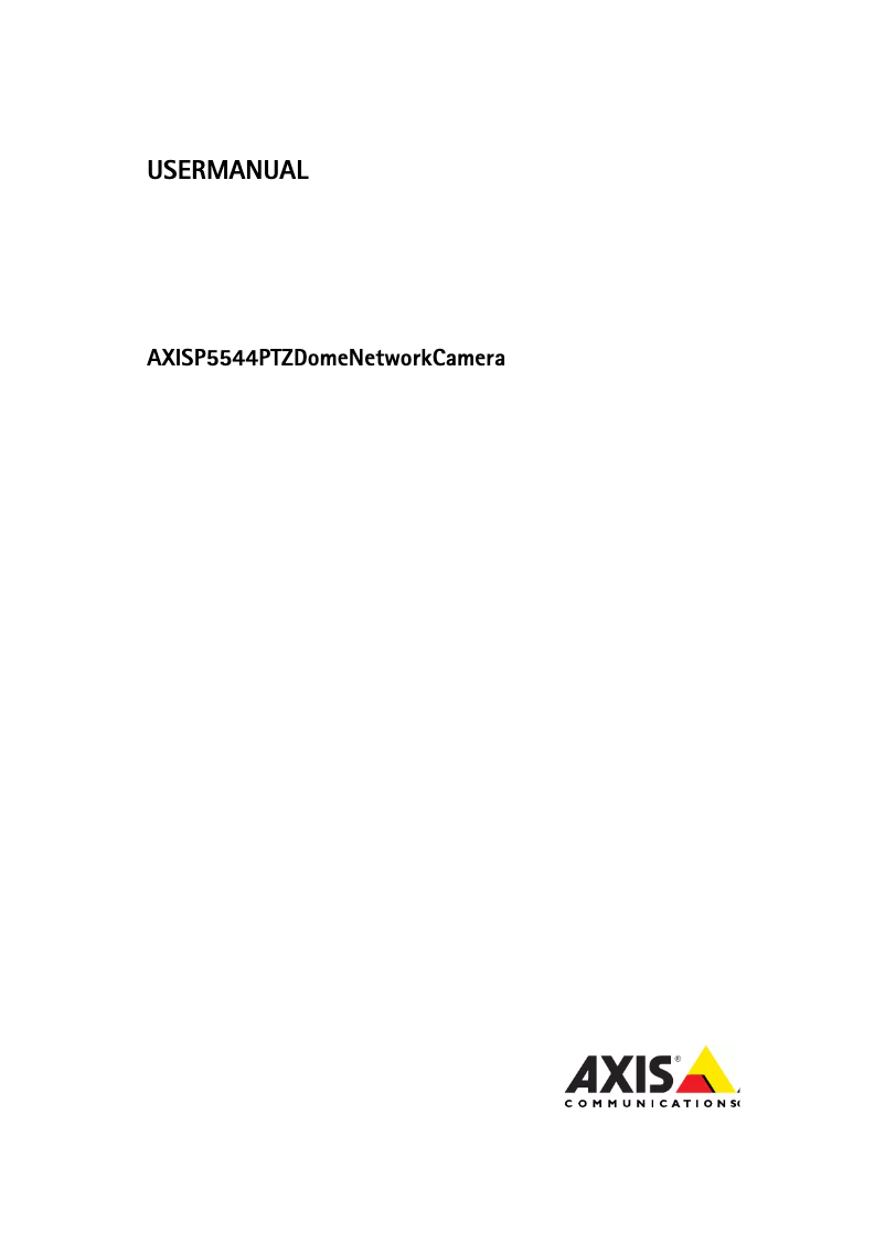 Page n°1 - Manuel utilisateur Axis P5544