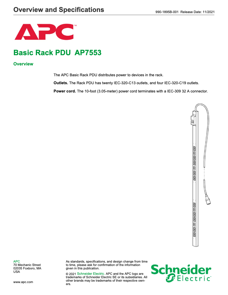 First page image of the manual for AP7553