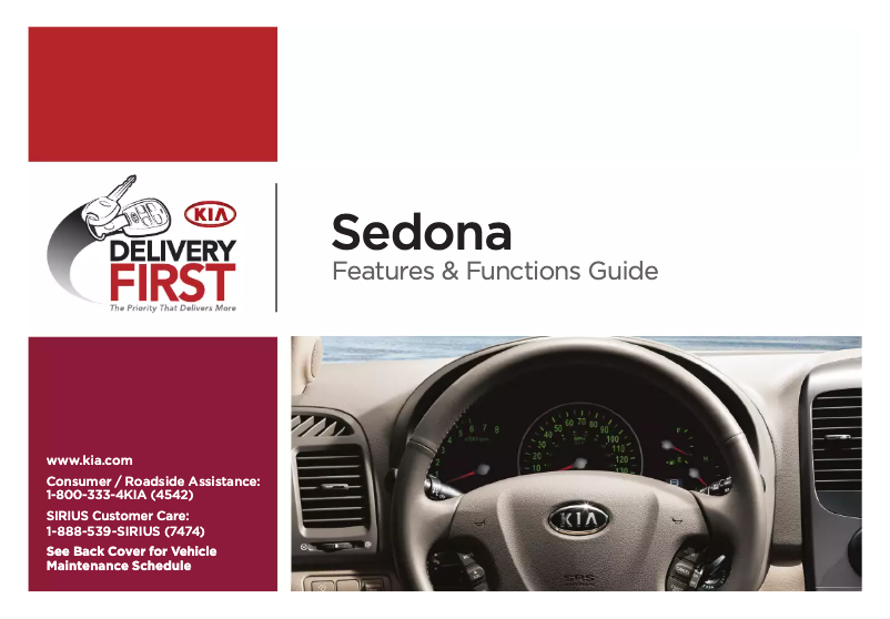 Page n°1 - Manuel utilisateur Kia Sedona (2009)