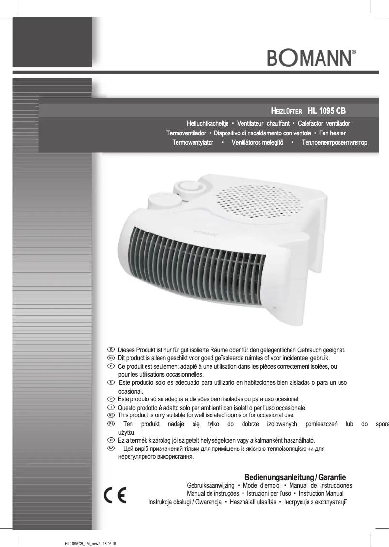 Page 1 de la notice Mode d'emploi Bomann HL 1095 CB