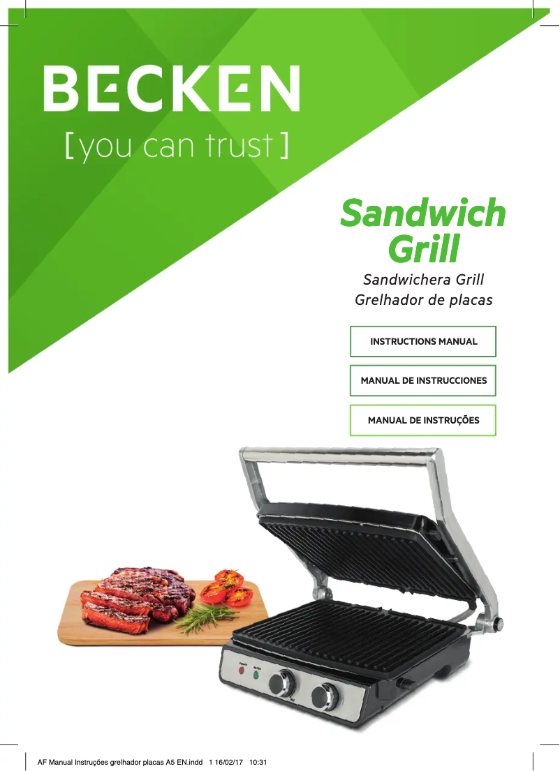 Image de la première page du manuel de l'appareil BCG2778