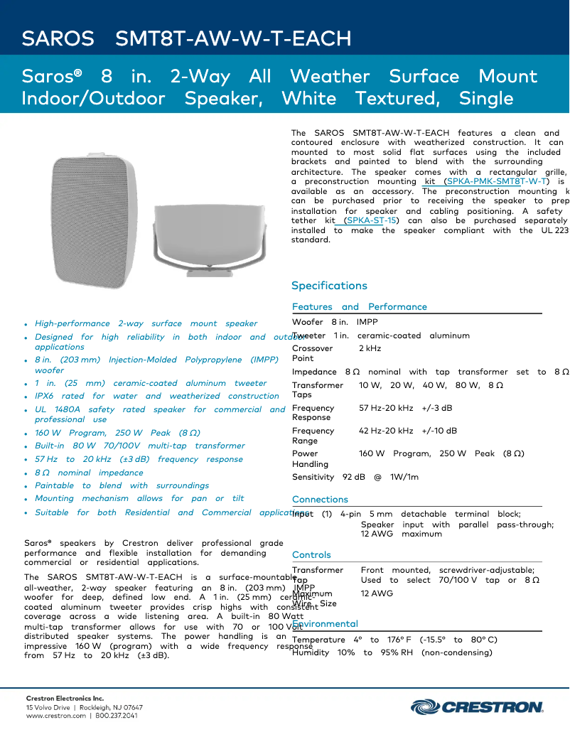 Image de la première page du manuel de l'appareil SAROS SMT8T
