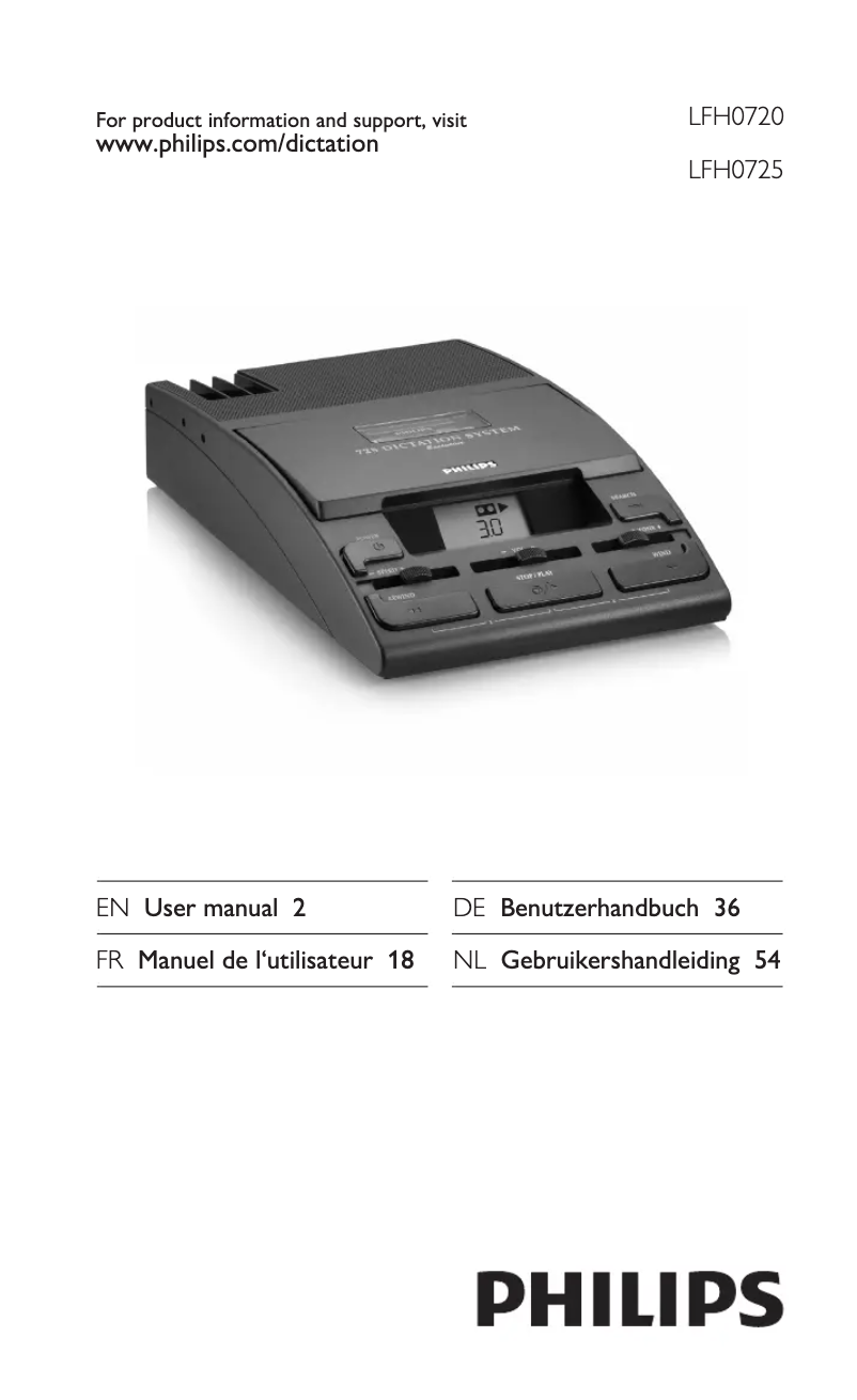 Page 1 de la notice Manuel utilisateur Philips LFH0720