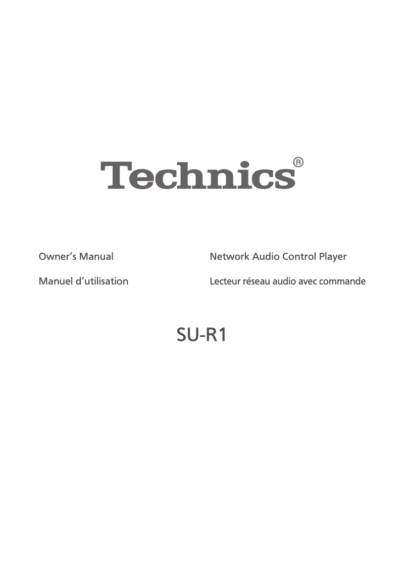 Página 1 del manual Manual de usuario Technics SU-R1