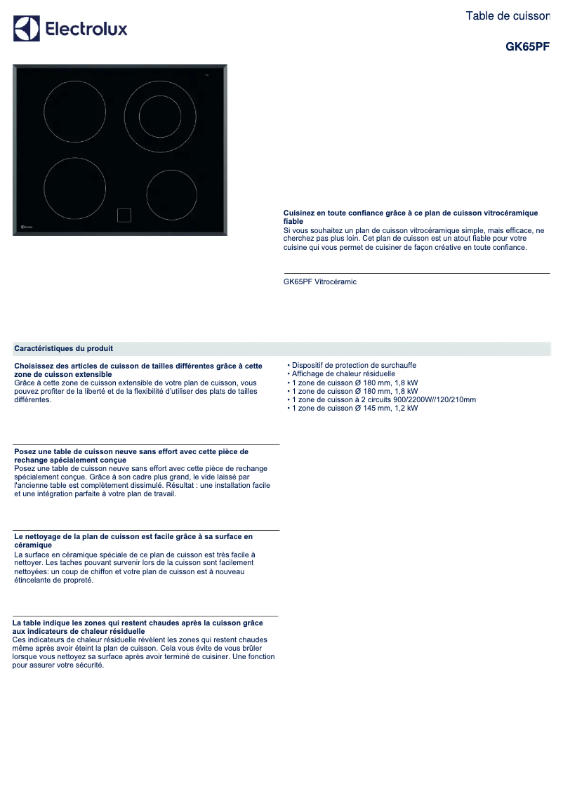 Image de la première page du manuel de l'appareil GK65PF