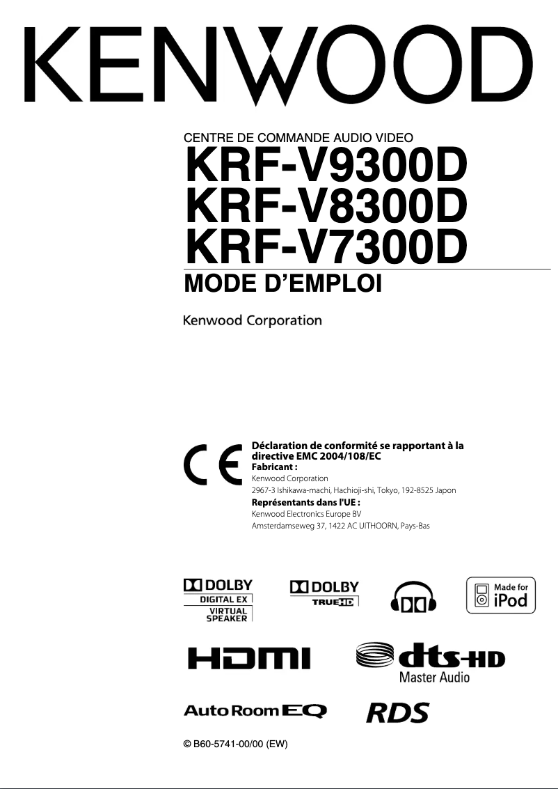 Page n°1 - Manuel utilisateur Kenwood KRF-V7300D