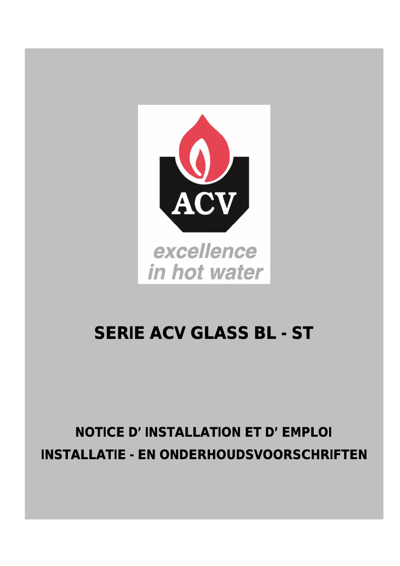 Page n°1 - Manuel utilisateur ACV ST 100 M
