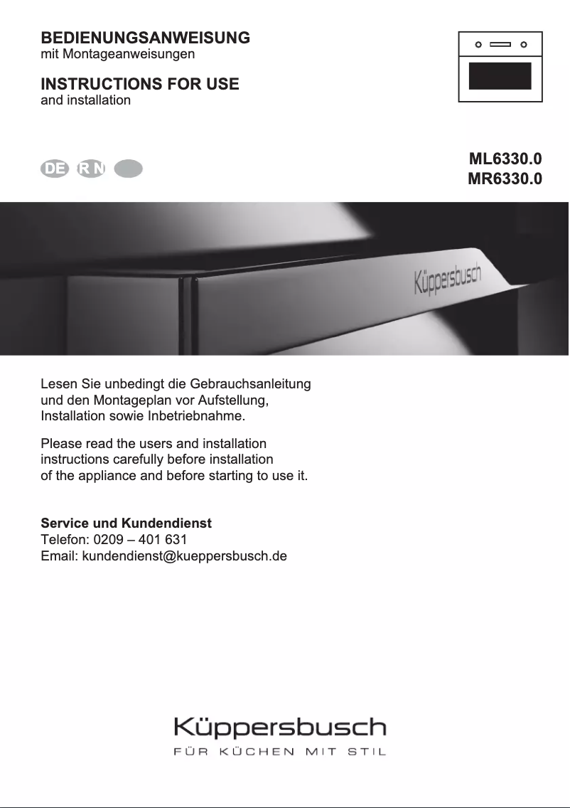 Image de la première page du manuel de l'appareil MR 6330.0S1