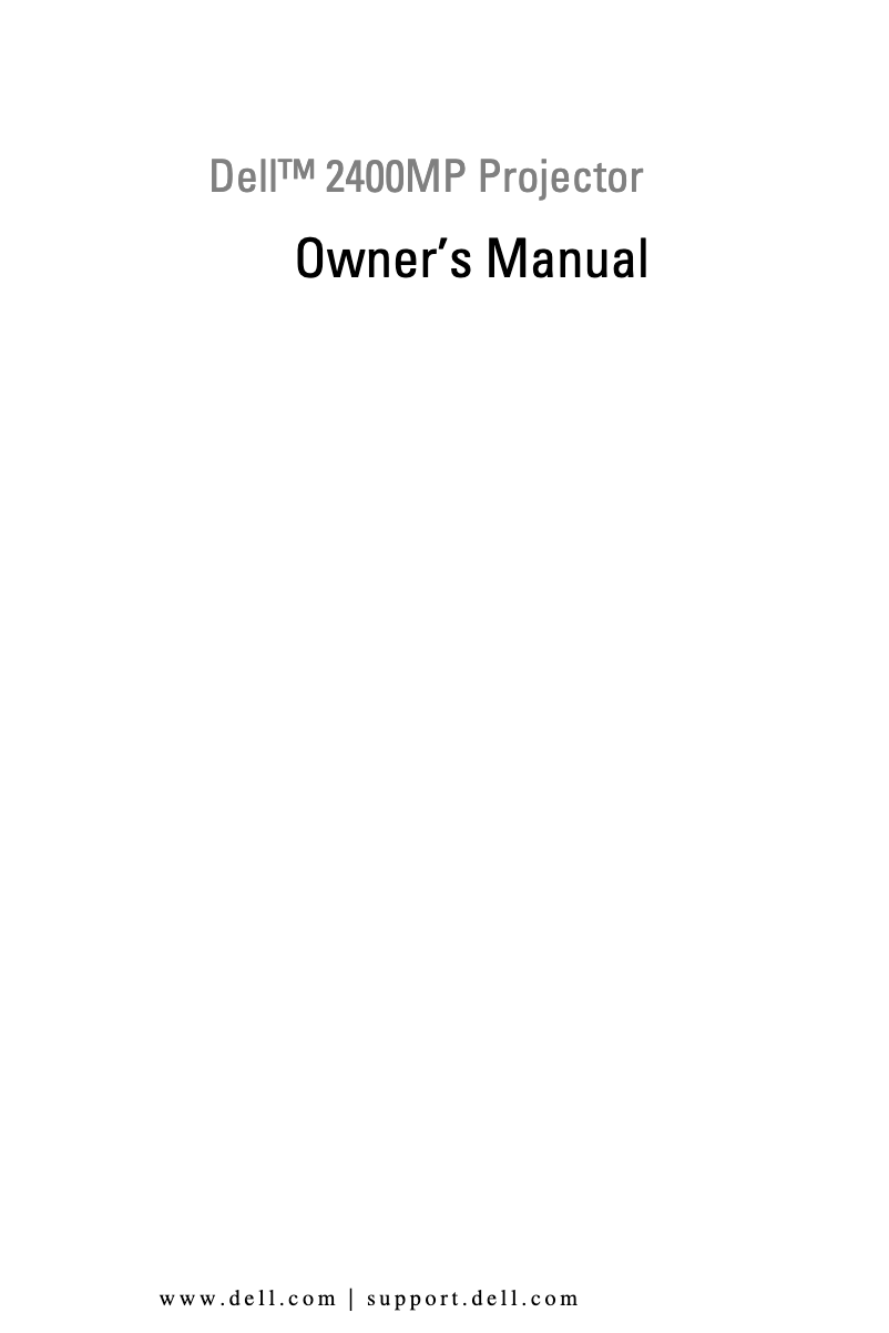 Página 1 del manual Manual de usuario Dell 2400MP
