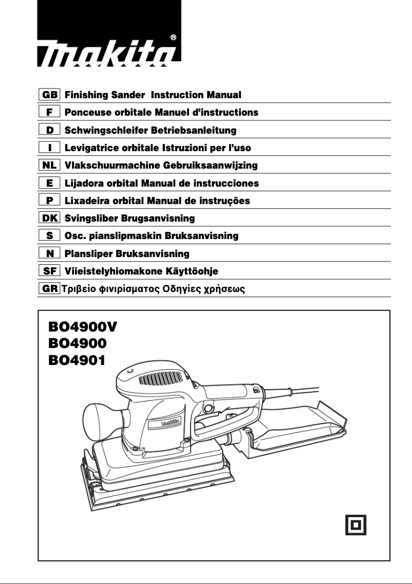 Page n°1 - Manuel utilisateur Makita BO4900V