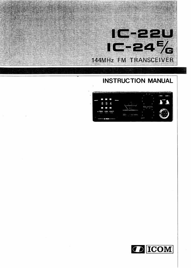 Image de la première page du manuel de l'appareil IC-22U