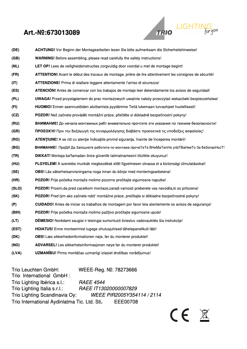 Image de la première page du manuel de l'appareil Mosaique 673013089