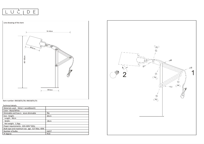 Page n°1 - Manuel utilisateur Lucide Kreen 06618/01/30