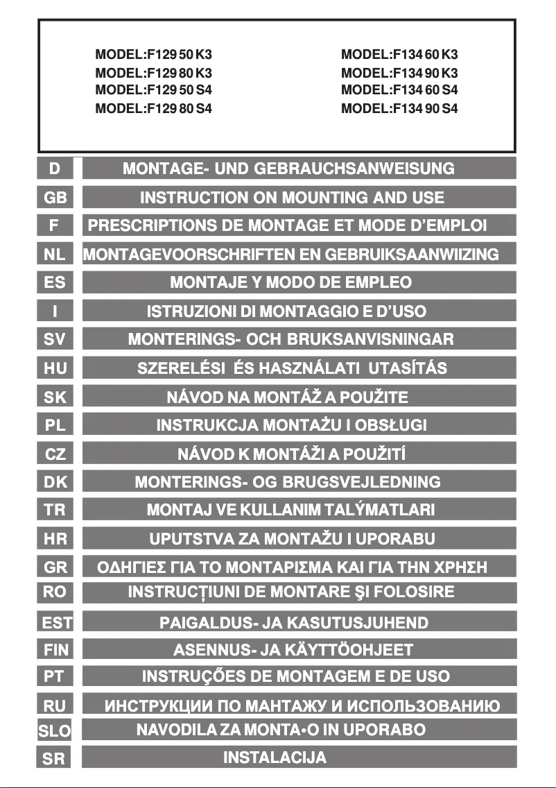 Page 1 de la notice Manuel utilisateur Airforce F129 50 S4