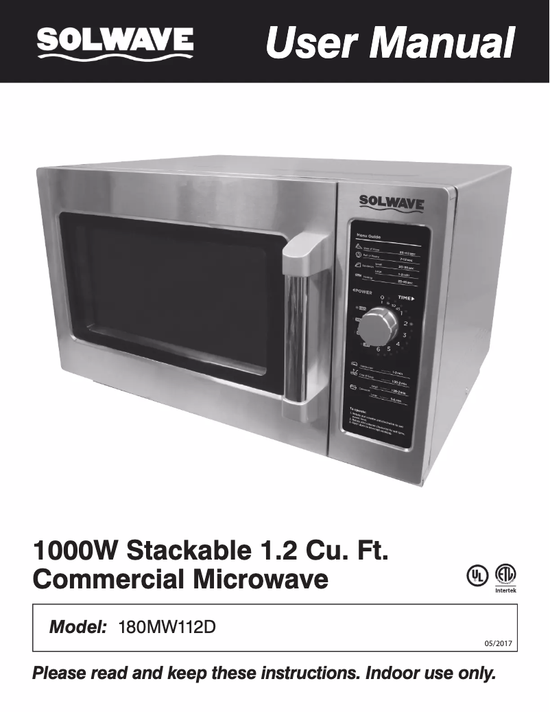 Image de la première page du manuel de l'appareil 180MW112D