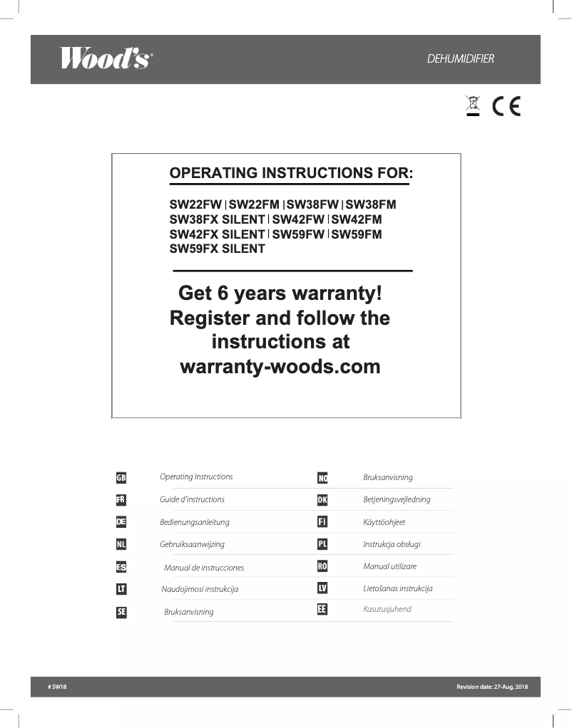 Page 1 de la notice Manuel utilisateur Wood's SW59FW
