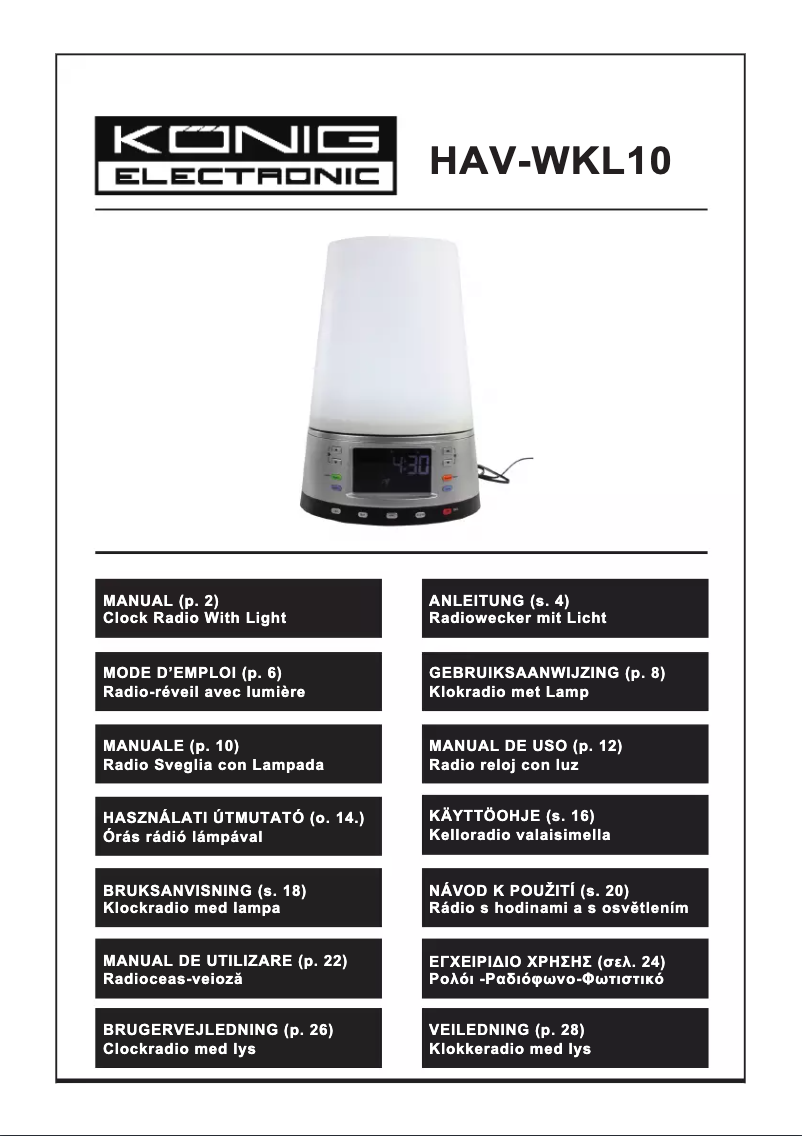Page 1 de la notice Manuel utilisateur Konig HAV-WKL10
