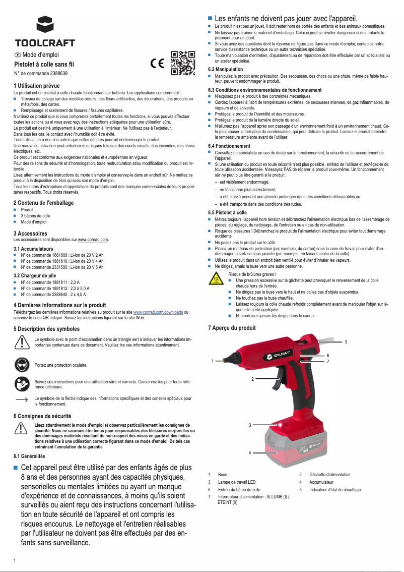 Page 1 de la notice Manuel utilisateur Toolcraft AP-1200