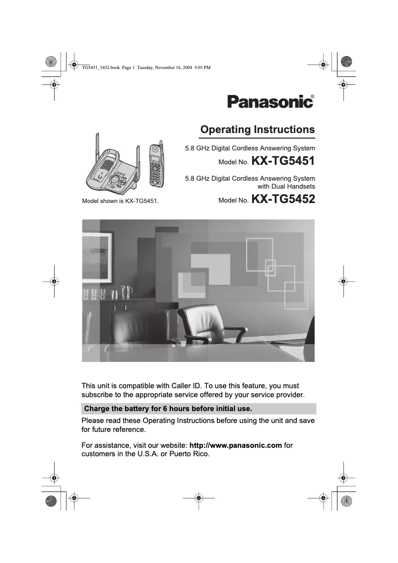 Page n°1 - Manuel utilisateur Panasonic KX-TG5451