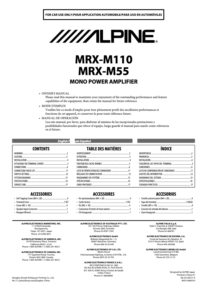 Página 1 del manual Manual de usuario Alpine MRX-M55