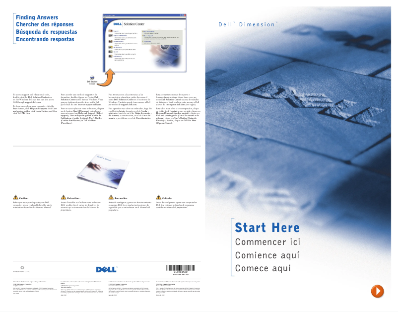 Page n°1 - Guide d'installation Dell Dimension 2300