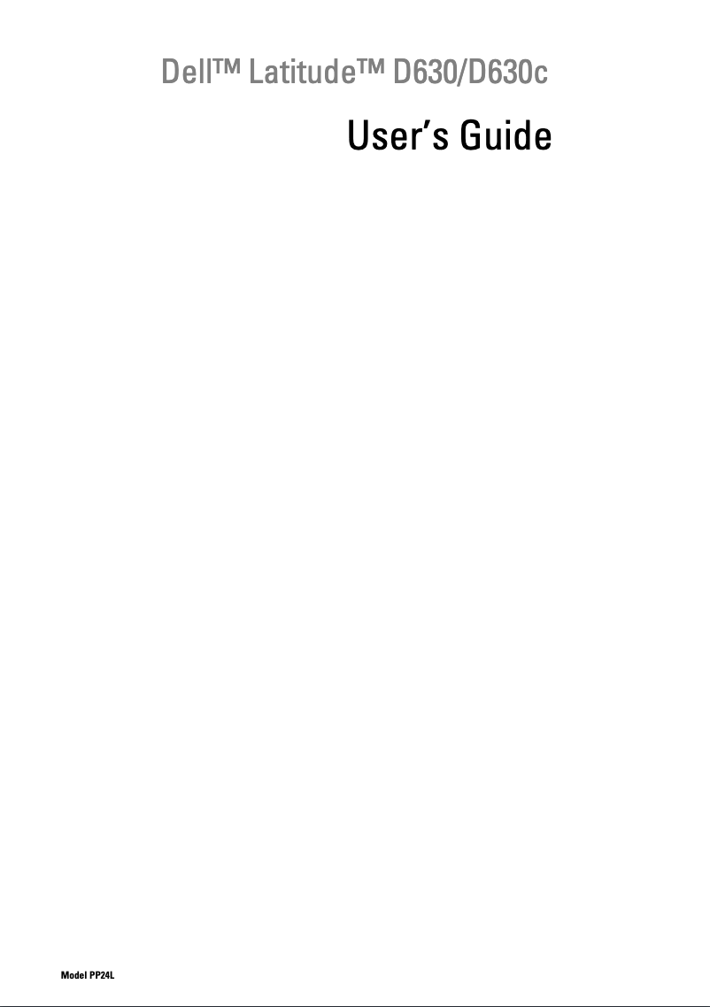 Page 1 de la notice Manuel utilisateur Dell Latitude D630c PP24L