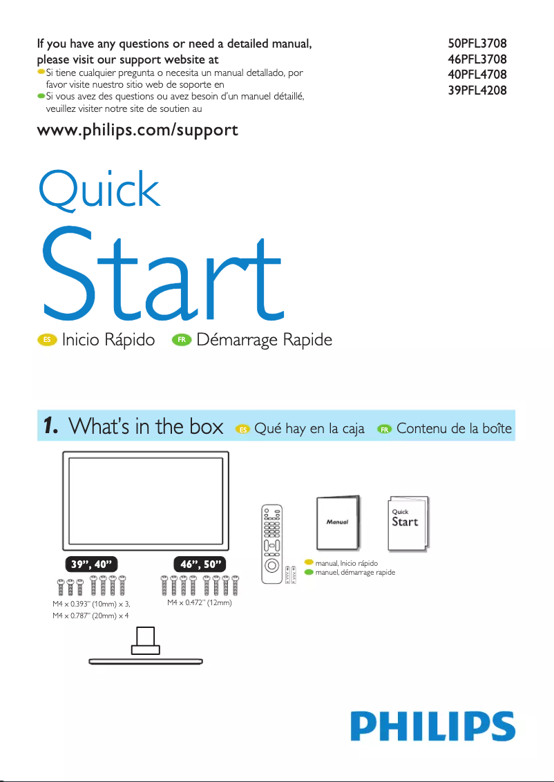 First page image of the manual for 39PFL4208