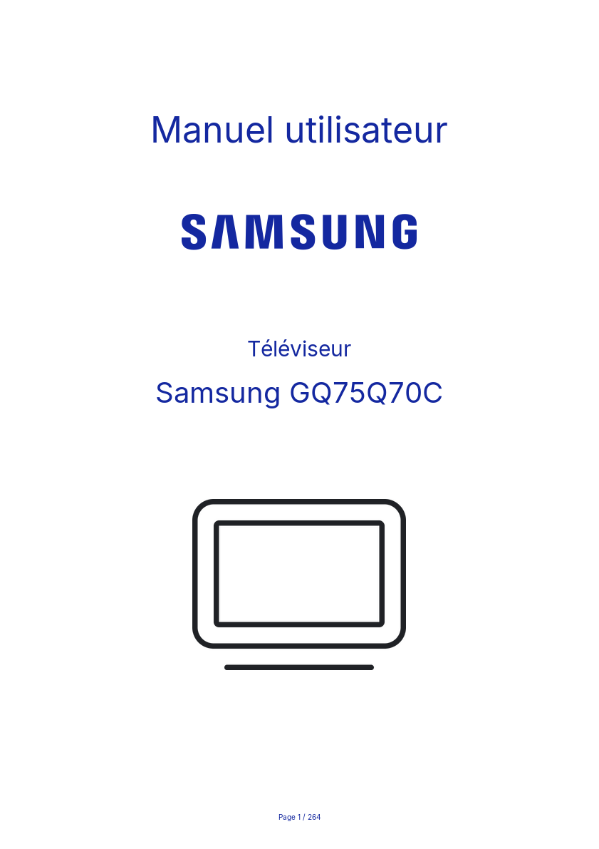 Page n°1 - Manuel utilisateur Samsung GQ75Q70C
