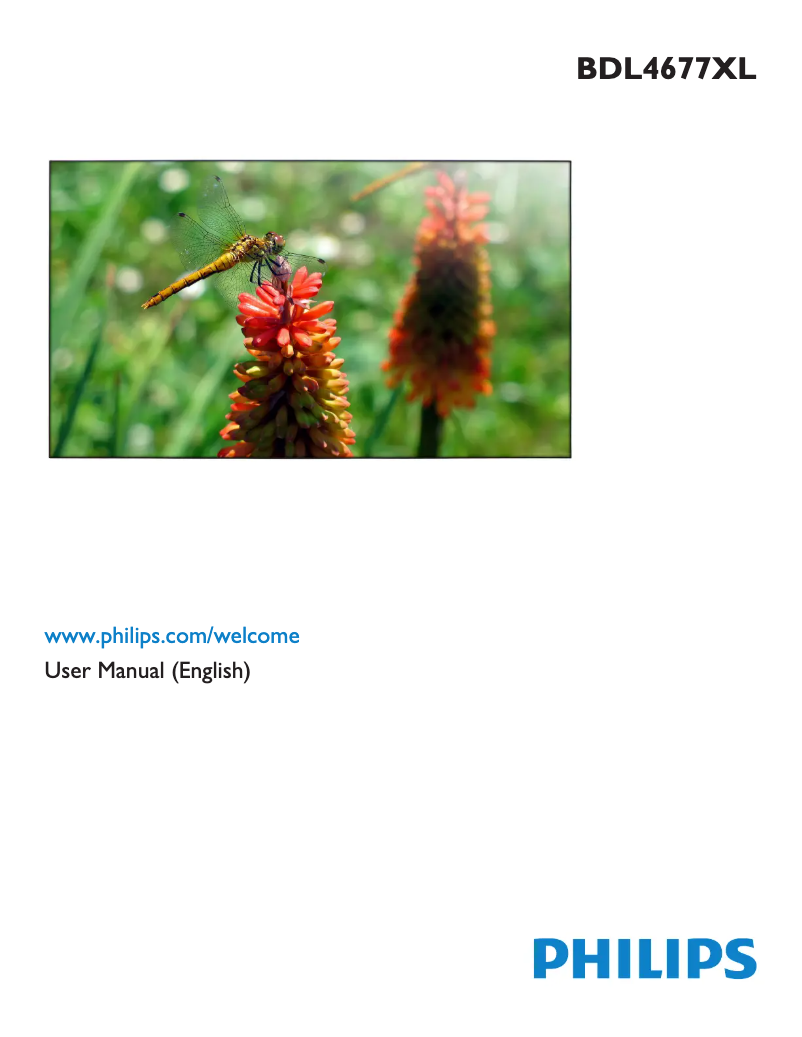 Image de la première page du manuel de l'appareil Signage Solutions BDL4677XL