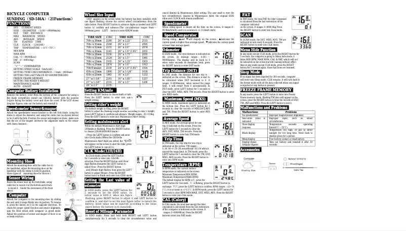 Page 1 de la notice Manuel utilisateur Sunding SD-546A