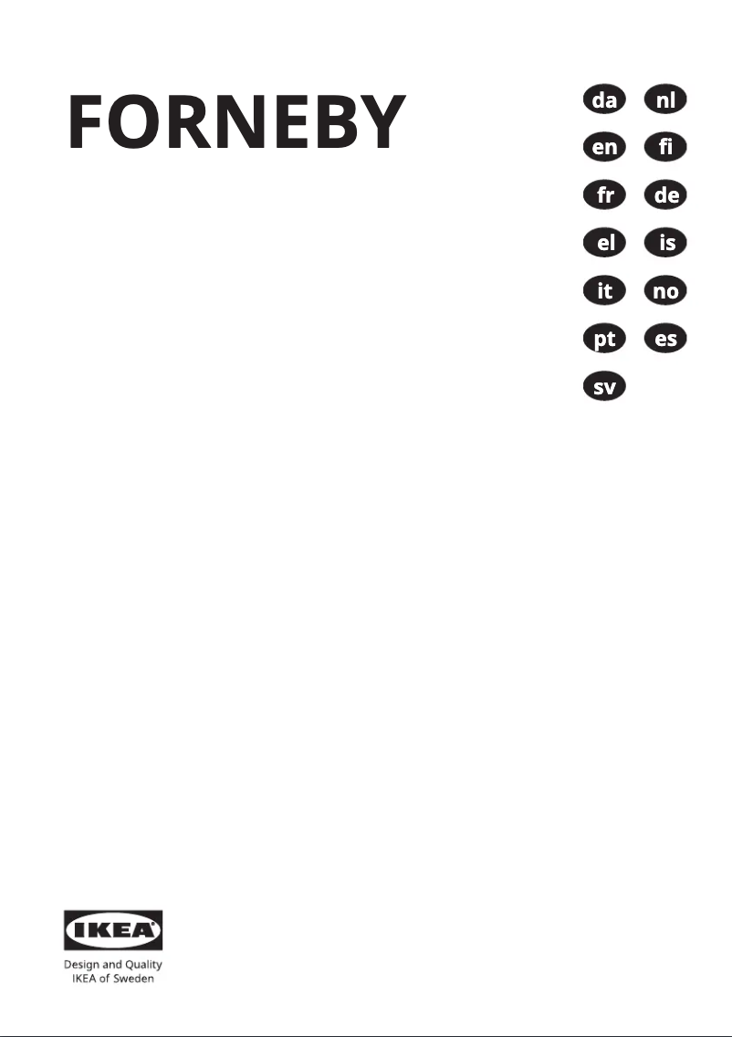 Page 1 de la notice Manuel utilisateur Ikea FORNEBY 105.568.95