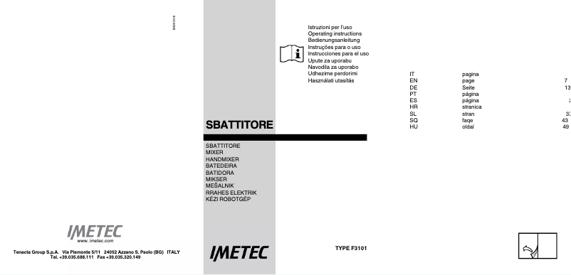 Page n°1 - Manuel utilisateur Imetec ST 1000