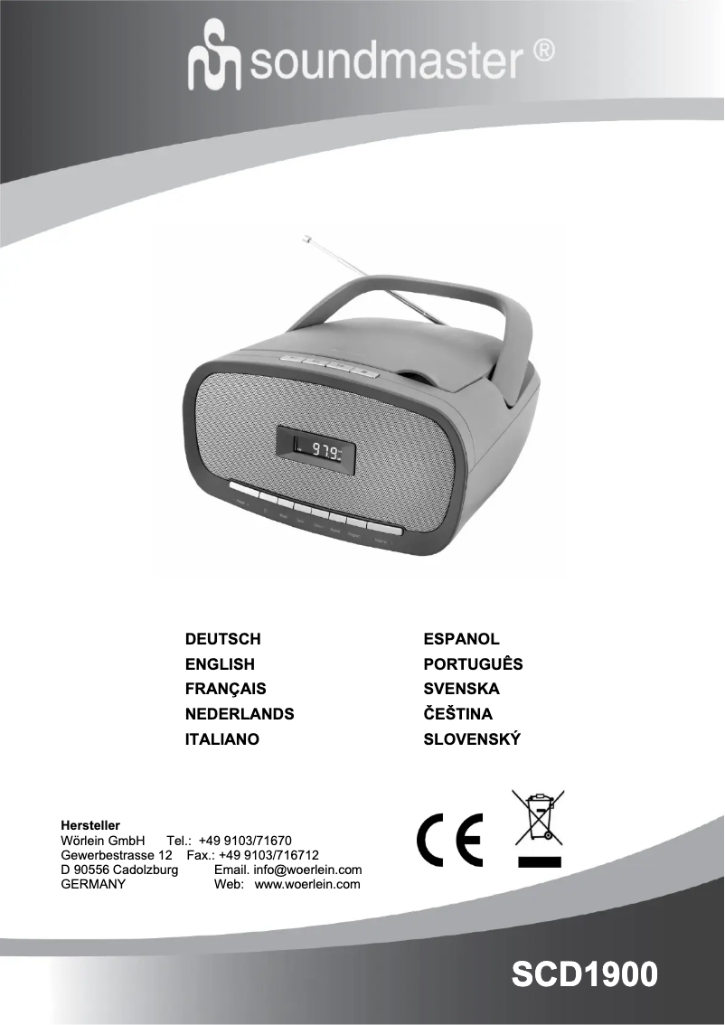 Image de la première page du manuel de l'appareil SCD1900
