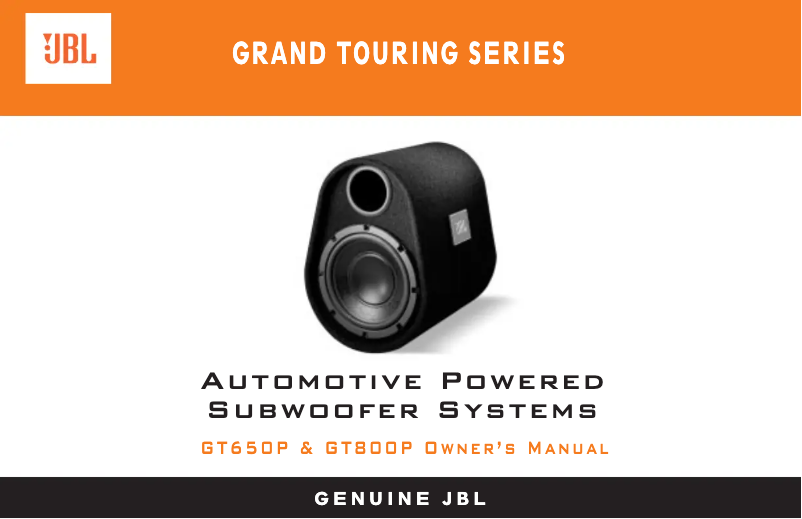 Page n°1 - Manuel utilisateur JBL Grand Touring GT650P