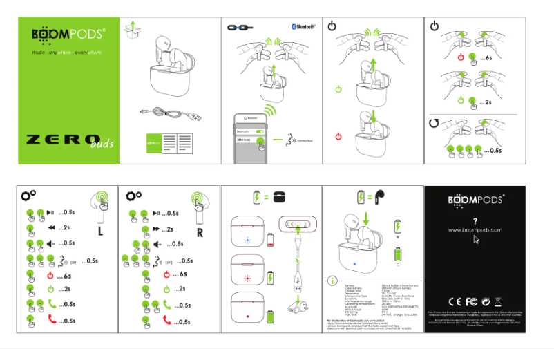 Page n°1 - Manuel utilisateur Boompods Zero Buds