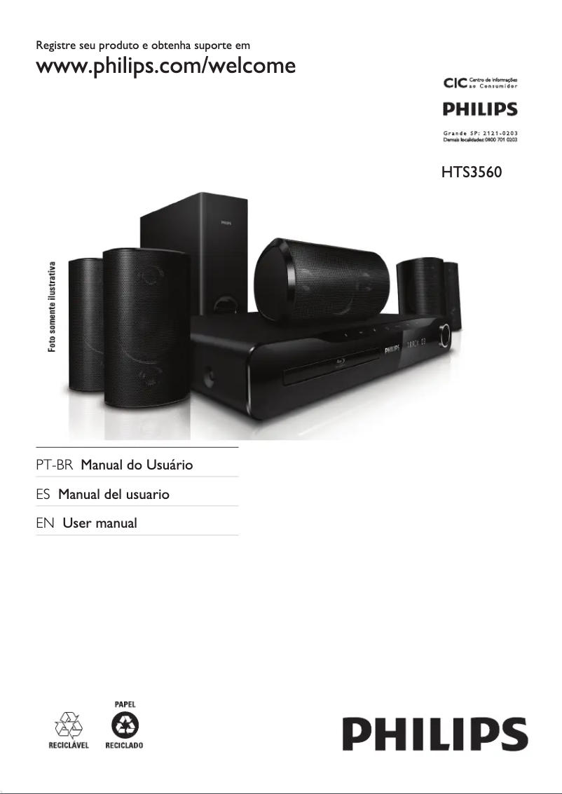 Imagen de la primera página del manual del dispositivo HTS3560X