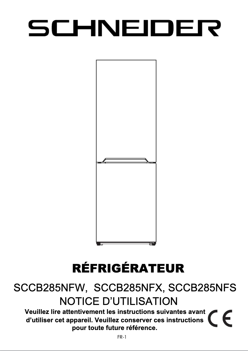 Page 1 de la notice Mode d'emploi Schneider SCCB285NFW