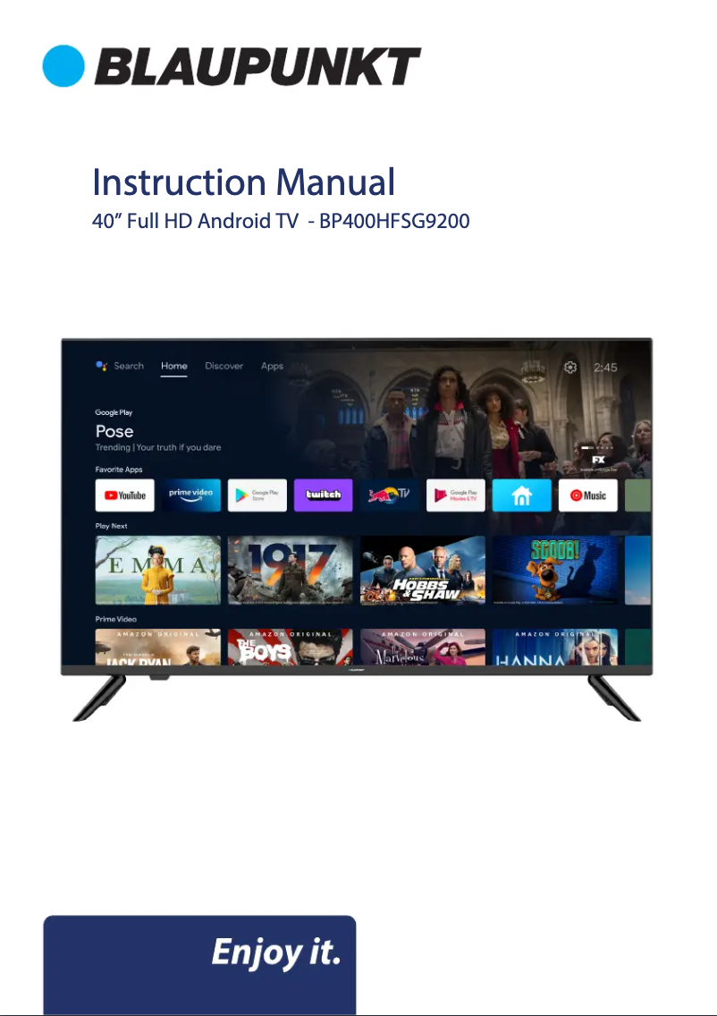 Image de la première page du manuel de l'appareil BP400FSG9200