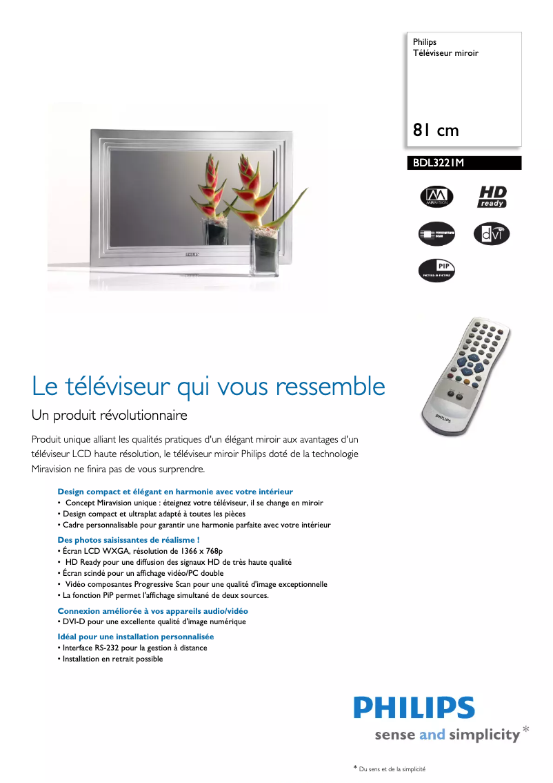 Image de la première page du manuel de l'appareil BDL3221M