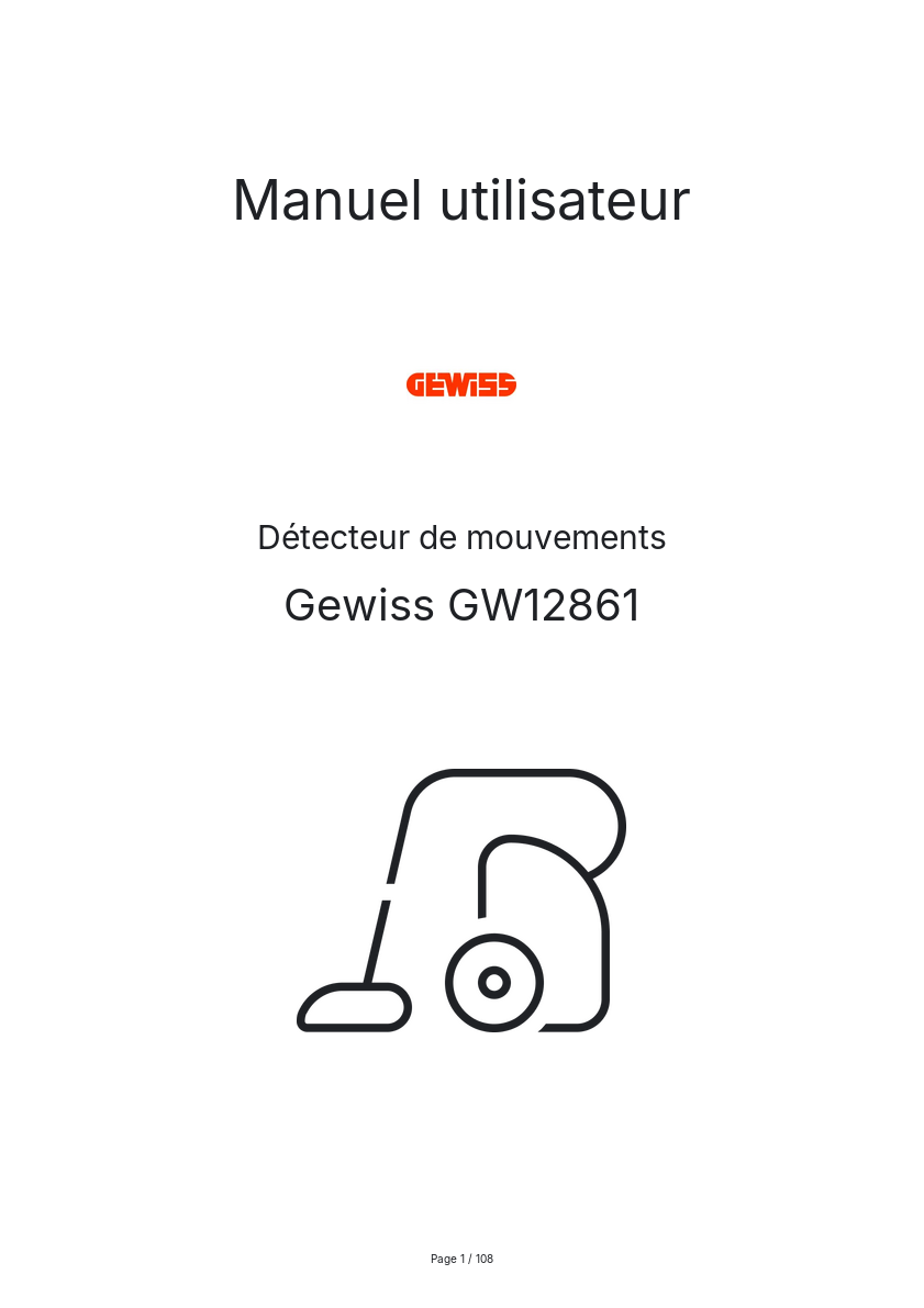 Page n°1 - Manuel utilisateur Gewiss GW12861