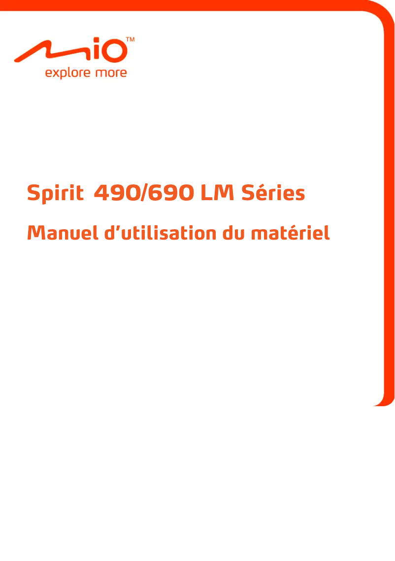 Page 1 de la notice Manuel utilisateur Mio Spirit 695 LM
