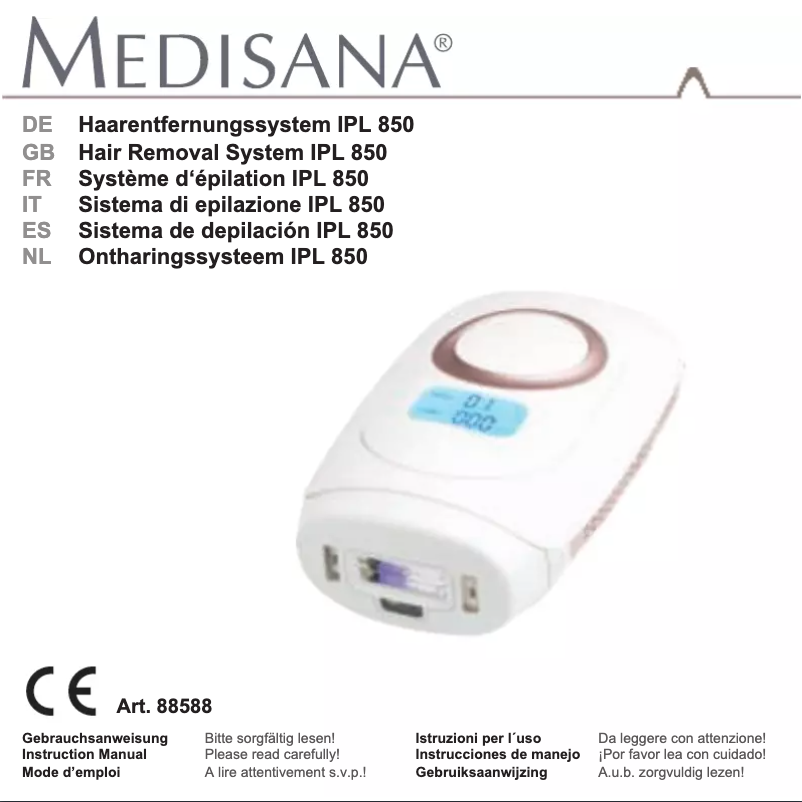 Página 1 del manual Manual de usuario Medisana IPL 850