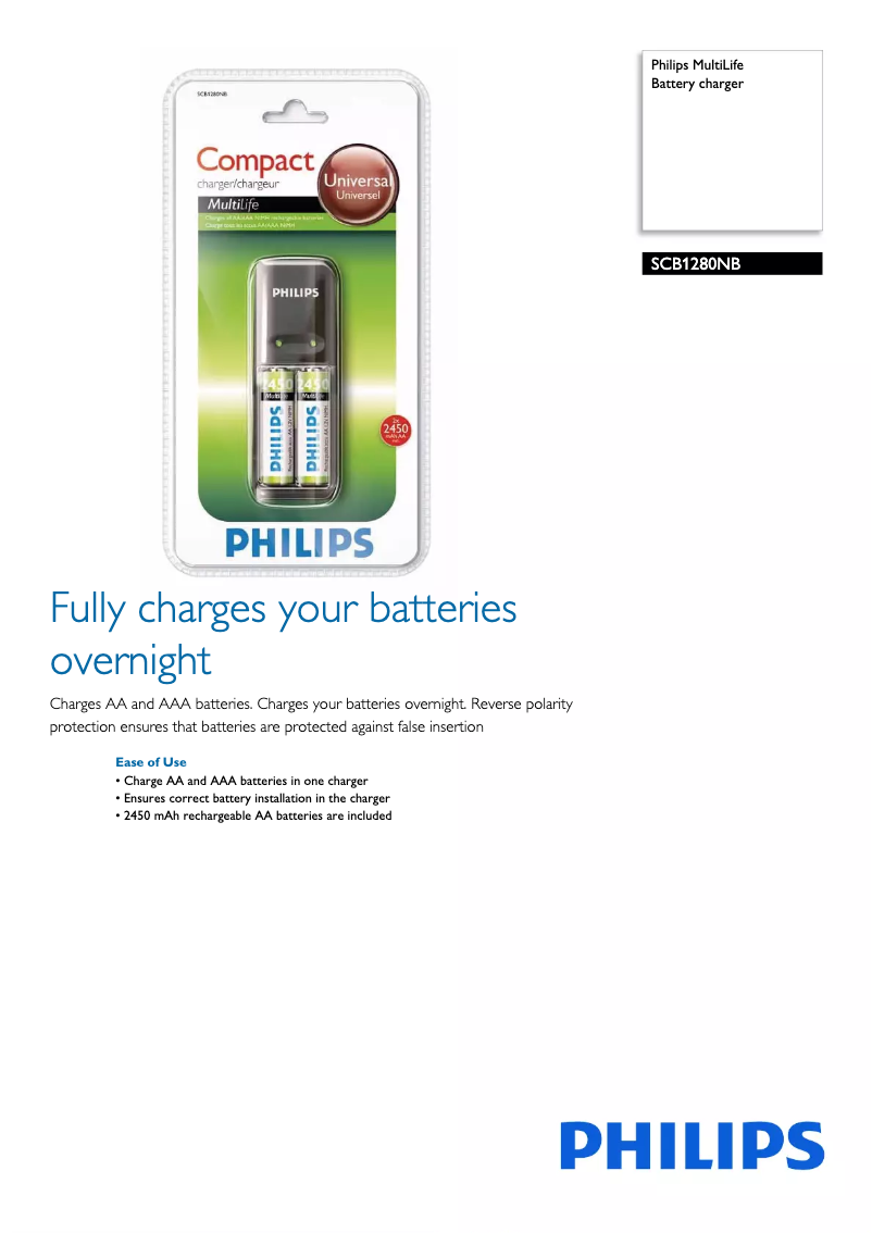 Page n°1 - Brochure Philips MultiLife SCB1280NB